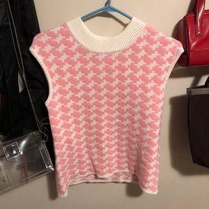 Vintage White & Pink Sweater Vest